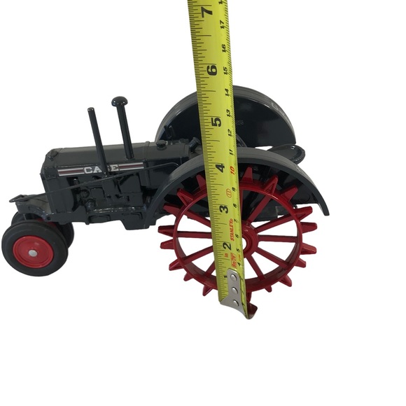 Vintage 1987 Case Black Narrow Front Red Steel Wheel Die Cast Tractor Scale 1/16 - Picture 7 of 11